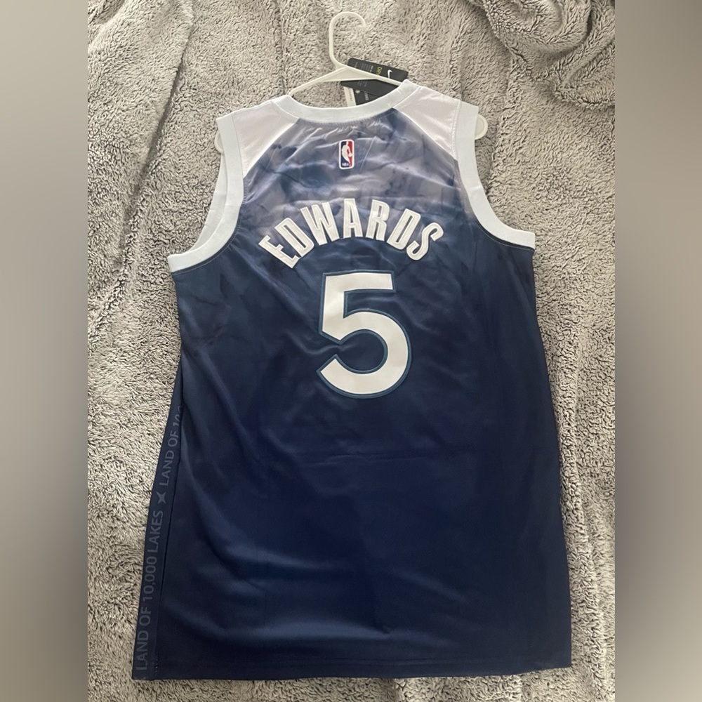 NWT #5 Anthony Edwards Minnesota Timberwolves City Jersey. Mens L, Fast Ship